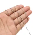 Stainless steel curved stick chain necklace DIY jewelry making component silver tone. - 1m / Steel Color Bar Chain