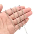 Stainless steel paperclip chain detail, silver oval links close up, DIY jewelry making accessory. - Oval Chain / 4x12mm / Gold