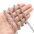 Stainless steel chunky O chain for DIY jewelry making, heavy metal link bracelet supply. - 1.5mm Wire 8x6mm / Steel