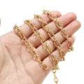 Goldene Edelstahl Kordelkette O-Kette, grobe Herren Halskette Schmuck DIY Accessoire. - 1m / Goldene Kette