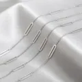 Stainless steel geometric paperclip chain necklace for women, stylish DIY metallic silver jewelry detail. - 1m / Steel
