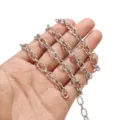 Edelstahl verdrillte O-Kette Halskette DIY Schmuck Kette modische Metallkette Herren. - 1m / Stahlfarbene Kette