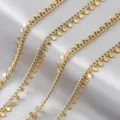 Macro detail of gold stainless steel dot chain, perfect for DIY jewelry making and necklaces. - 1m / Gold