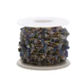 Handmade gemstone chip chain stainless steel gold metal wire wrapped on spool DIY jewelry accessory. - 1m / Style 4