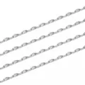 Stainless steel four-leaf clover chain links for DIY jewelry making and necklaces. - 1m / Embossed Steel Color