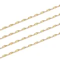 Stainless steel gold lip chain jewelry DIY accessories necklace component metal parts - 1m / Embossed Gold