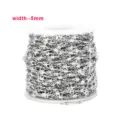 Stainless steel star chain roll, 5mm width bulk DIY necklace chain for jewelry making. - 1m / Steel Star Chain
