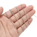Stainless steel satellite beaded chain for DIY jewelry making, durable metal necklace accessory. - 1m / Steel Color 05 Beaded