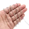 Stainless steel embossed paperclip chain for men necklace DIY jewelry making accessories - 1m / Steel Color Embossed Chain