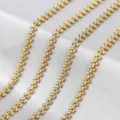 Gold plated stainless steel clover heart chain for DIY necklace jewelry making supplies. - 1m / Gold