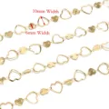Stainless steel 18k gold plated heart chain link for handmade jewelry making DIY parts - 1m / Gold Double Heart Chain