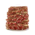 Stainless steel drip oil chain reel, red pink enamel disc components for DIY jewelry making - Style 2 / 1m