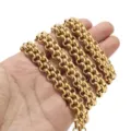 Gold double row chain DIY accessory for necklaces, bracelets and bags. Premium metal craft. - Gold
