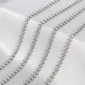 Stainless steel heart chain necklace jewelry making DIY accessories metallic silver tone link. - 1m / Steel