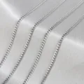 Roestvrij staal zeszijdig gepolijste ketting detailweergave, elegante zilveren sieradencomponent. - 1m / Staalkleur