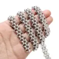 Stainless steel double row chain link DIY jewelry necklace bracelet accessory parts. - Steel