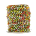Stainless steel colorful beaded chain crystal chain DIY handmade necklace jewelry making components spool - Gold Multi-color Chain