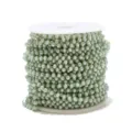 Light green crystal bead chain detail, sparkling faceted beads on spool for DIY jewelry making. - Gold Green Chain