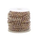 Colorful crystal bead chain on spool for DIY handmade necklaces and jewelry accessories making. - Gold Multi-color Chain
