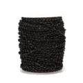 Close-up detail view of black crystal bead chain on a spool for DIY jewelry crafts. - Gold Black Bead Chain