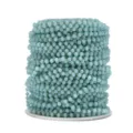 Light blue faceted crystal glass beaded chain spool for DIY jewelry making crafts roll - Gold Cyan Chain