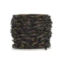 Detailed view of black faceted bead chain with gold links, ideal for DIY jewelry making. - 1m / Black Teardrop Gold Chain