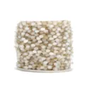 White waterdrop bead chain 18k gold plated stainless steel DIY jewelry making findings. - 1m / White Teardrop Gold Chain