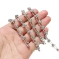 Close-up detail of stainless steel knot chain link, silver metallic texture for DIY jewelry. - 1m / Steel