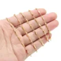 Gold stainless steel chain detail, elegant bar link design for DIY jewelry making and necklace. - 1m / Gold