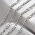 Detailed shot of silver titanium steel bead chains, perfect for DIY jewelry and bag making. - 1m / Steel