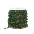 Green beaded metal chain roll detail for DIY jewelry making bracelet necklace crafts accessories - 1m / Dark Green