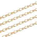 Close-up detail of golden fancy twist chain link for DIY handmade jewelry necklace making. - 1.0x5.5x8.5mm / Gold