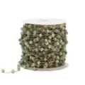 Green beaded gold chain detail view for DIY handmade jewelry and bracelet making supply. - 1m / Light Green