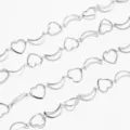 Stainless steel hollow moon and heart chain necklace jewelry DIY fashion accessories. - 1m / Steel Color Moon and Heart Chain