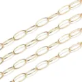 Gold stainless steel oval paperclip chain necklace, smooth links for jewelry making and bags. - 1m / Gold Oval Chain
