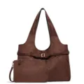 Bolso tote de ante marrón gran capacidad bolso de hombro con monedero a juego elegante - 39x14x25cm / Ante