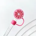 Kreative rosa Zitrone Silikon Strohhalm Abdeckung 10mm wiederverwendbare Staubschutz Kappe - 10mm / Rosa