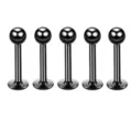 Schwarzer Edelstahl Labret Piercing Schmuck Set, minimalistisches Kugel Design für den Alltaggebrauch. - Kugel / 1.2*8*3 / Schwarz