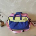Borsa da viaggio sportiva colorblock, rosa giallo viola grande borsa fitness per donna e uomo. - 40x20x30 / Viola