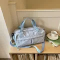 Borsa da viaggio blu chiaro di grande capacità con motivo a stelle, borsa sportiva fitness per donna - 30*19*19 / Blu