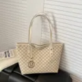 Damen Pendler Shopper Tasche grosse Kapazitat Schultertasche modische Handtasche - Weiß