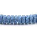 Blue lava stone spacer beads round disc loose beads for DIY jewelry making bracelets necklaces - 4*6mm / Light Blue