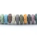 Perline distanziatrici in pietra lavica naturale colorata, perle porose per creazione di gioielli. - Multicolore
