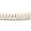 White porous lava stone spacer beads detail shot for DIY jewelry making and bracelets. - 4*6mm / White