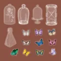 PET Schmetterling Glasflasche Aufkleber Pack Vintage Tagebuch Scrapbook Basteln Dekor - Flaschenschmetterling