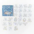 Retro PET Buchstaben Sticker Set, vintage Schriftzug Aufkleber für Tagebuch DIY Dekoration. - Mondschein-Brief