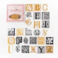 Retro vergoldete Alphabet Sticker Pack, dekorative Vintage Buchstaben PET Aufkleber. - Glänzende Rhetorik