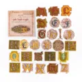 Retro gotische Alphabet PET Aufkleber Set, vintage vergoldete Buchstaben Deko Sticker für Tagebuch. - Gotischer Ritter