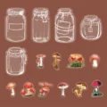 PET Sticker Pack Vintage Gläser und Pilz Illustrationen für Tagebuch DIY Basteldekoration - Flaschenpilz