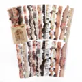 Vintage Washi Sticker Streifen Set, retro verbrannte Kanten Deko Tagebuch Schreibwaren. - Geheimer Garten
